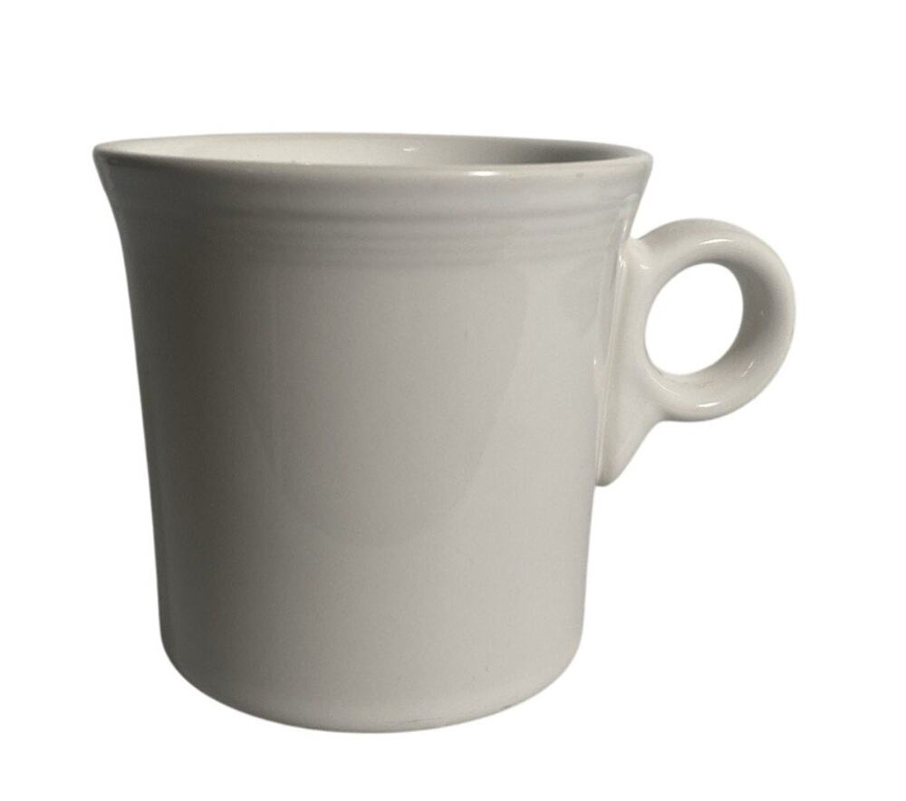 White Fiesta HLC FiestaWare Stamp Lead Free Ring Handle Coffee Cup Mug